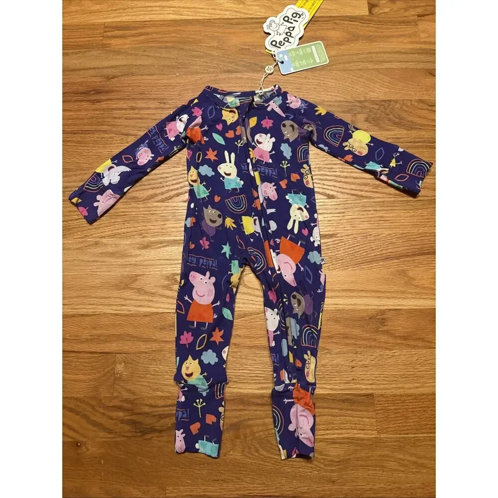 Bums & Roses Peppa Pig Convertible Romper 3-6 Months NWT Bamboo